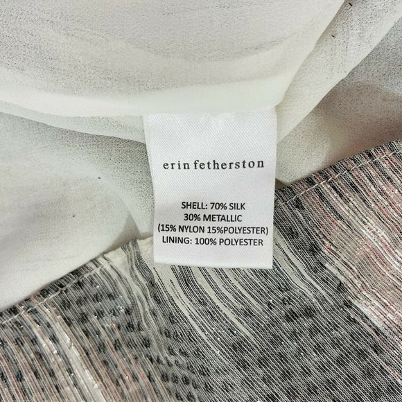 Erin Fetherston Silk Metallic Ikat Blouse Top - Picture 8 of 8